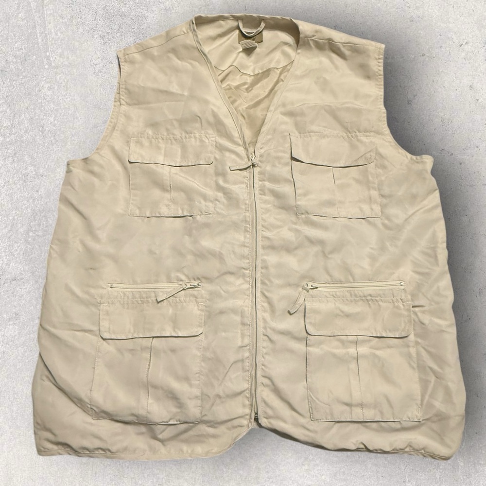 Haband Travelers Beige Men's Hunting Fishing Safari Utility Vest size Large